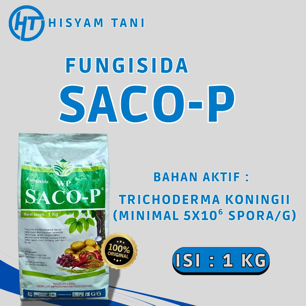 Fungisida Saco-P / Saco P ISI 1 KG BAHAN AKTIF TRICHODERMA KONINGII