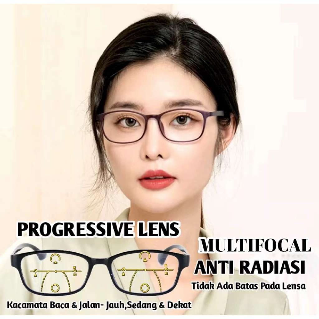 Kacamata Progresif Antiradiasi Jalan & Baca | Kacamata Baca Plus Progresif | Kacamata Kekinian Progr