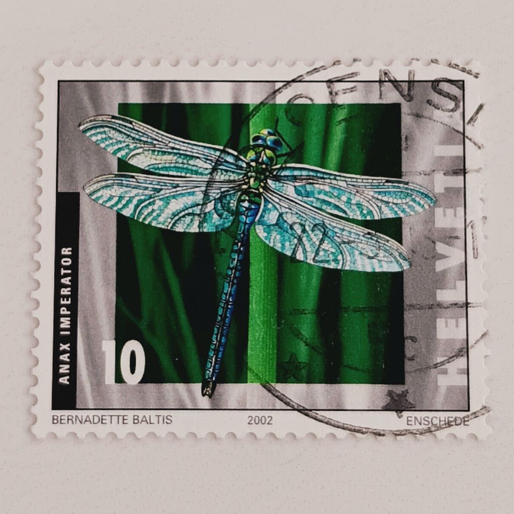 

(AD) Perangko Swiss 2002 Insects - Blue Emperor Dragonfly (Anax imperator) 10 centime Used