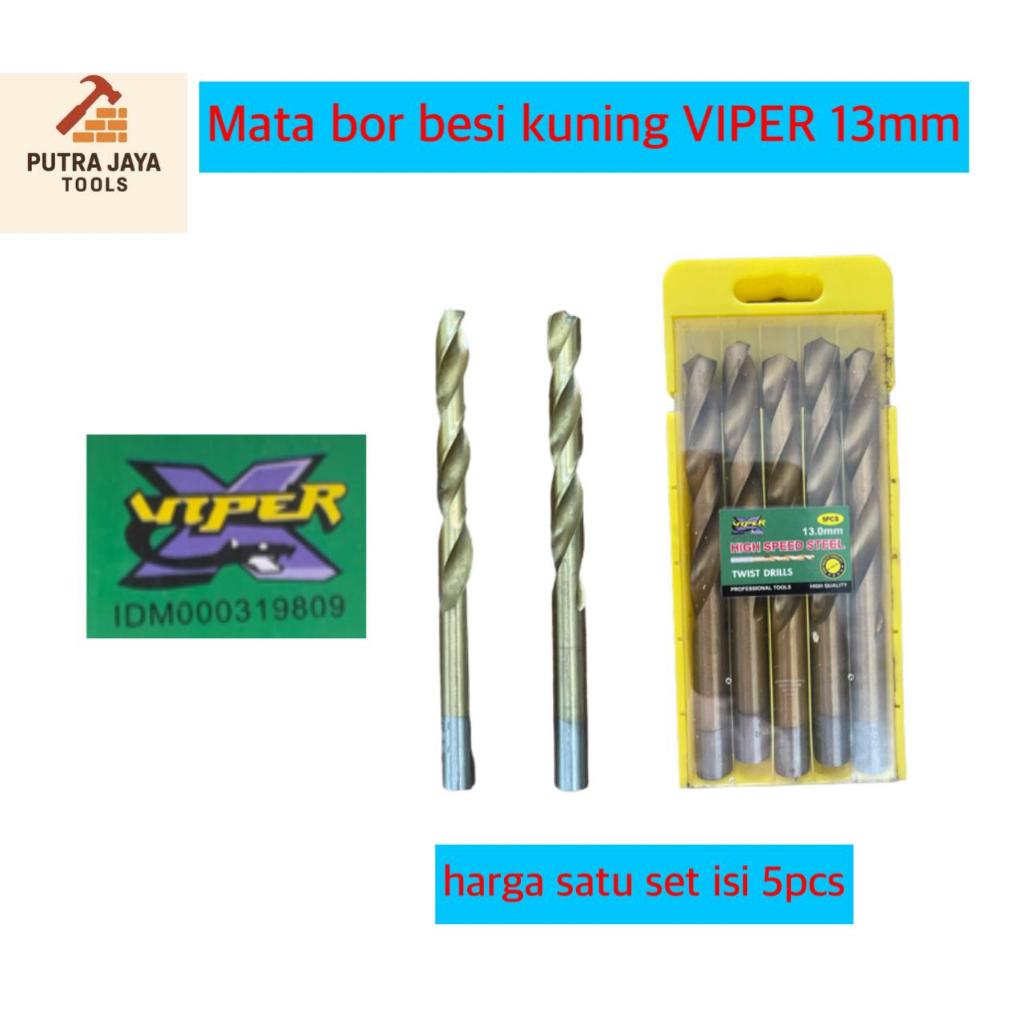 Mata Boor Besi Kuning 13 mm VIPER HARGA 1 SET ISI 5 PCS MATA BOR