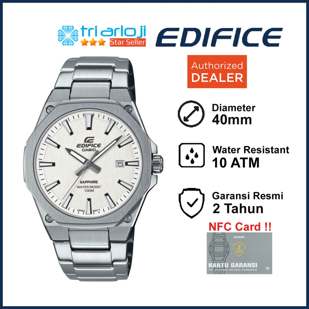 Casio EDIFICE EFR-S108D-7AVUDF Jam Tangan Pria Analog Sapphire Anti Gores EFRS108D EFR-S108D-7A EFR 