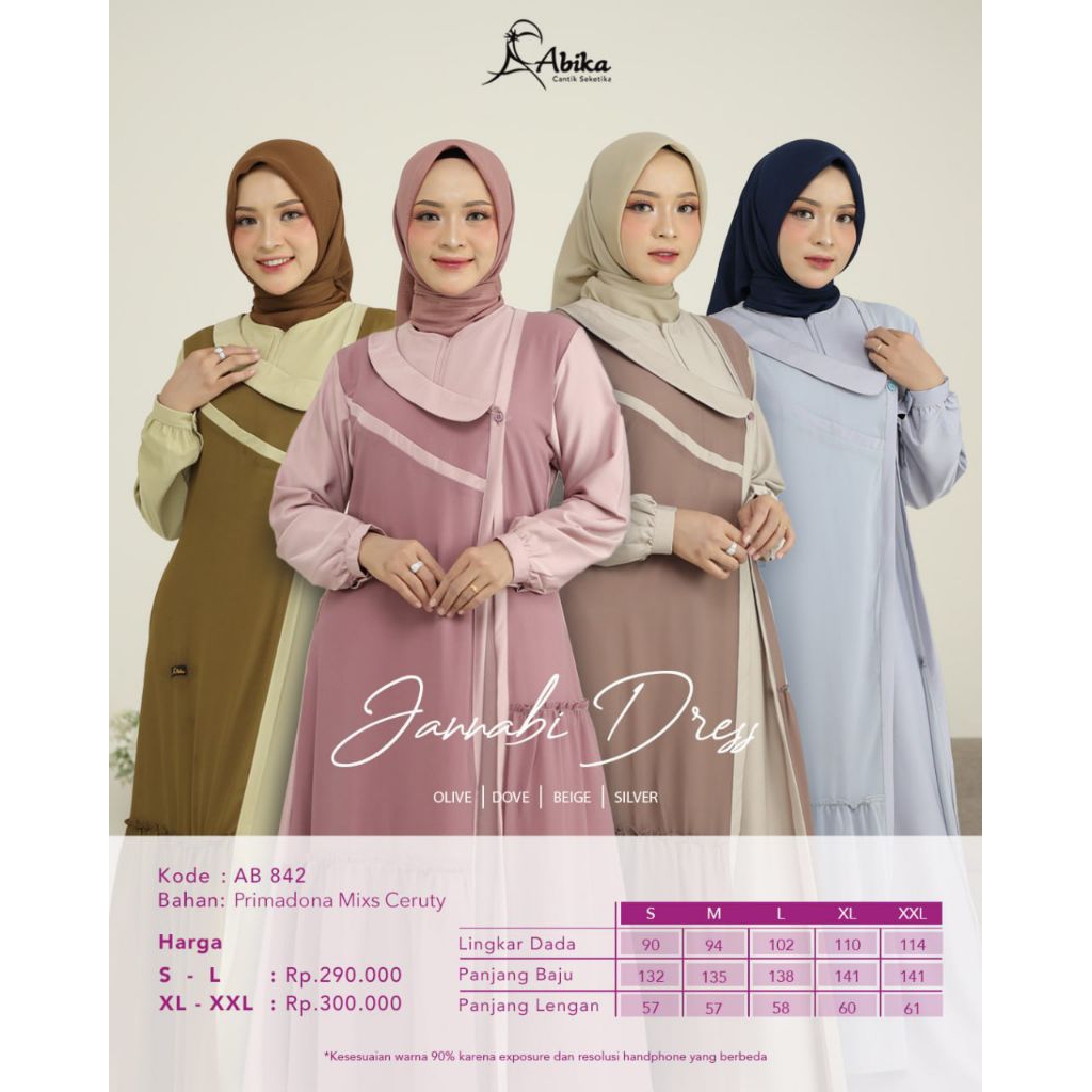 Jannabi Dress By Abika | Bahan Primadona × Cerruty | Gallery fashionku pkl