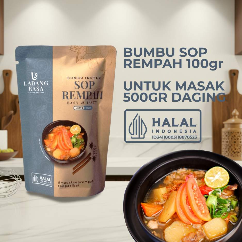 

Ladang Rasa Bumbu Sop Rempah Instan 100gr Basah Pasta Lengkap Komplit Bawang dan Minyak Untuk Masak 500gr Daging Praktis