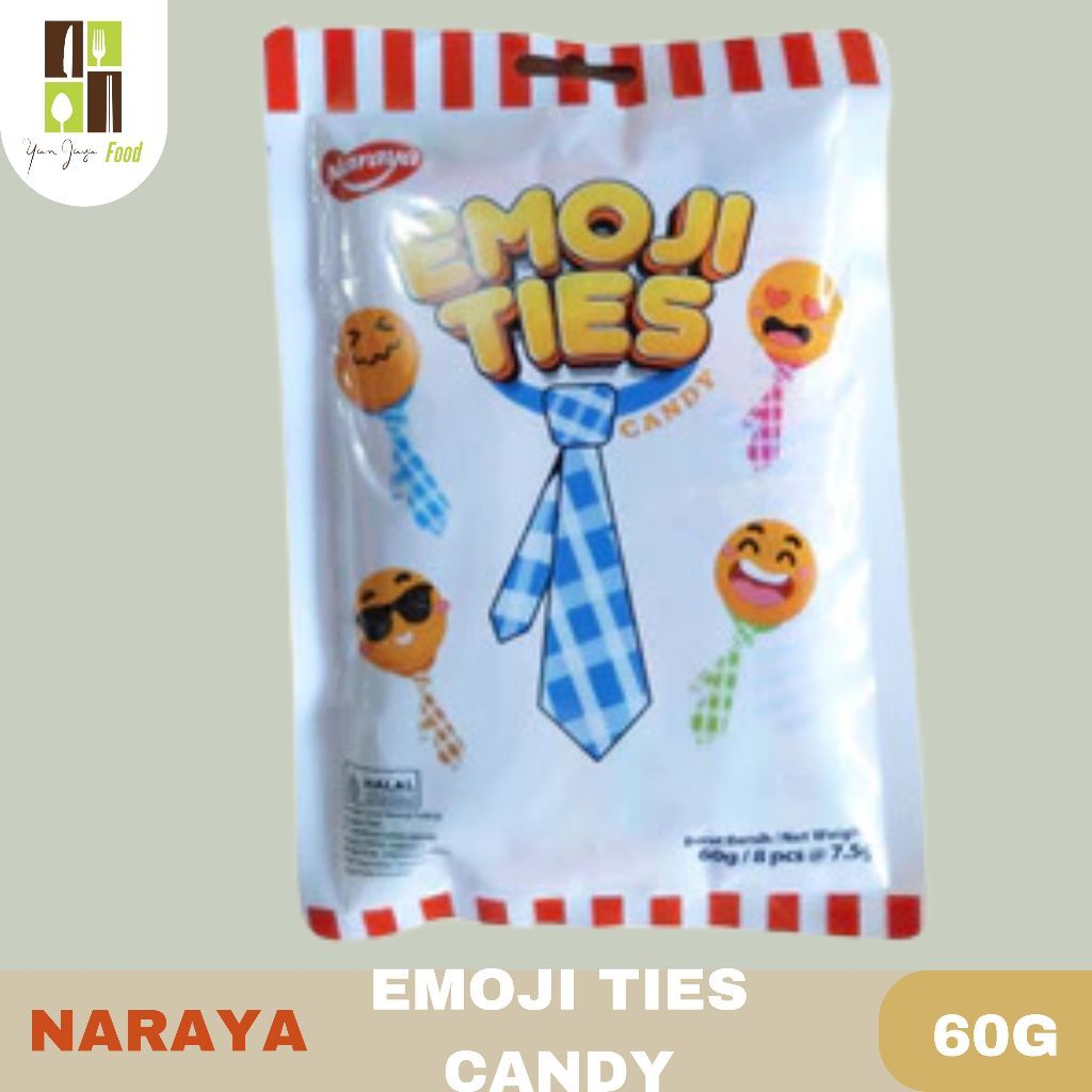 

[oddsolshop] pekanbaru/Naraya Emoji Ties Candy 60GR Permen Motif Emoticon