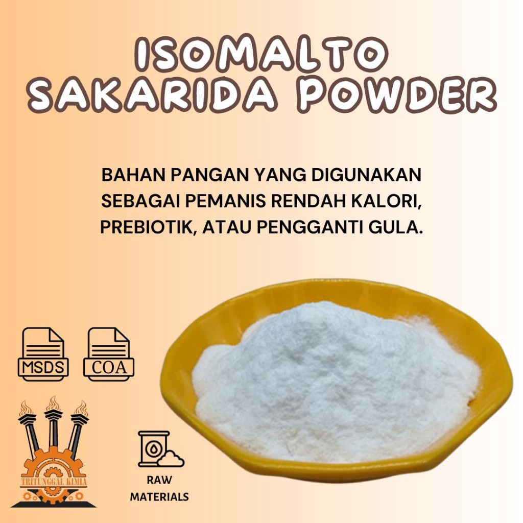 

Isomalto Sakarida Powder 100gr Bahan Pemanis Rendah Kalori / Prebiotik / Pengganti Gula