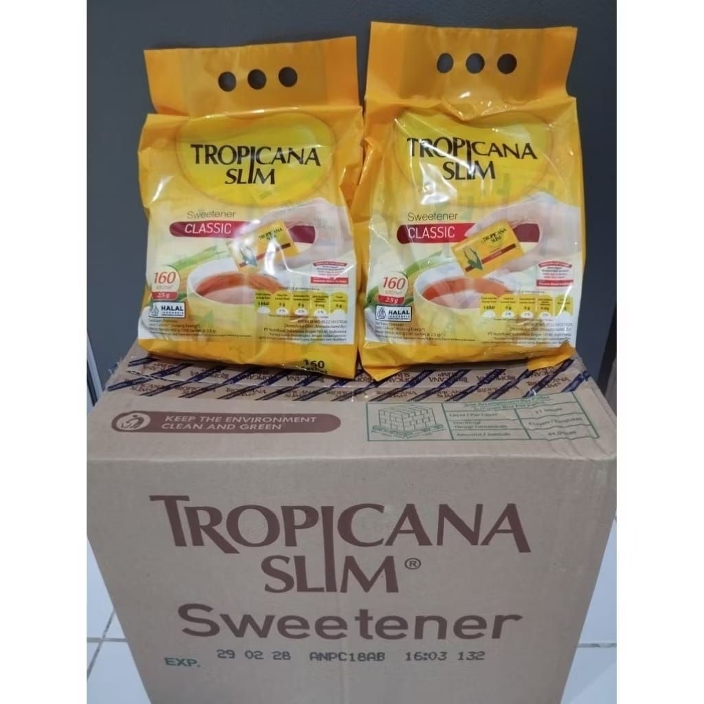 

KARTON - Tropicana Slim Sweetener Classic isi 8pcs (160sch x 2,5g)
