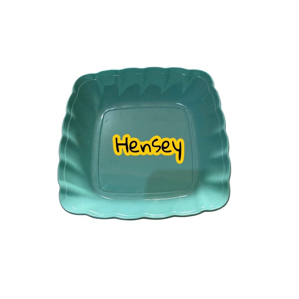 Piring plastik segi lucky bird (dapat 6 biji)