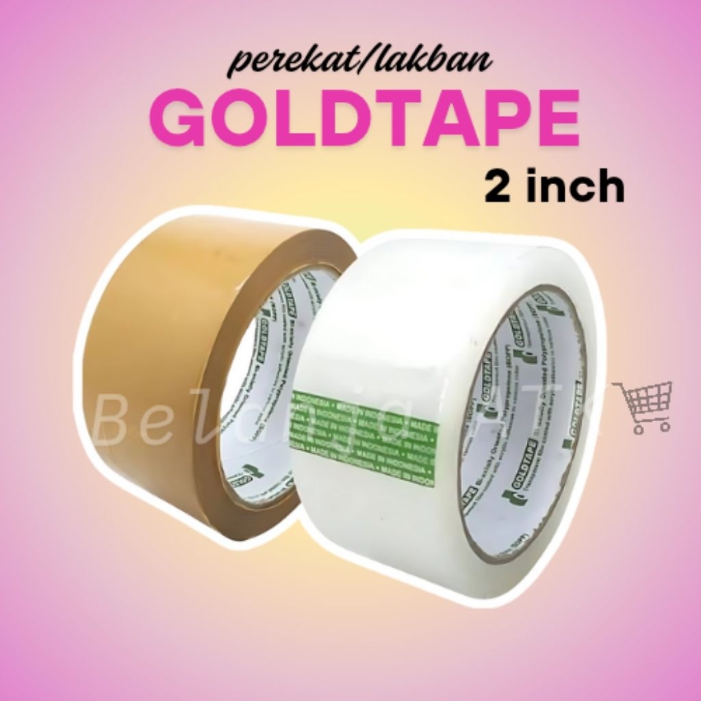 

[eceran] Lakban/perekat coklat / bening 2 inch opp Goldtape