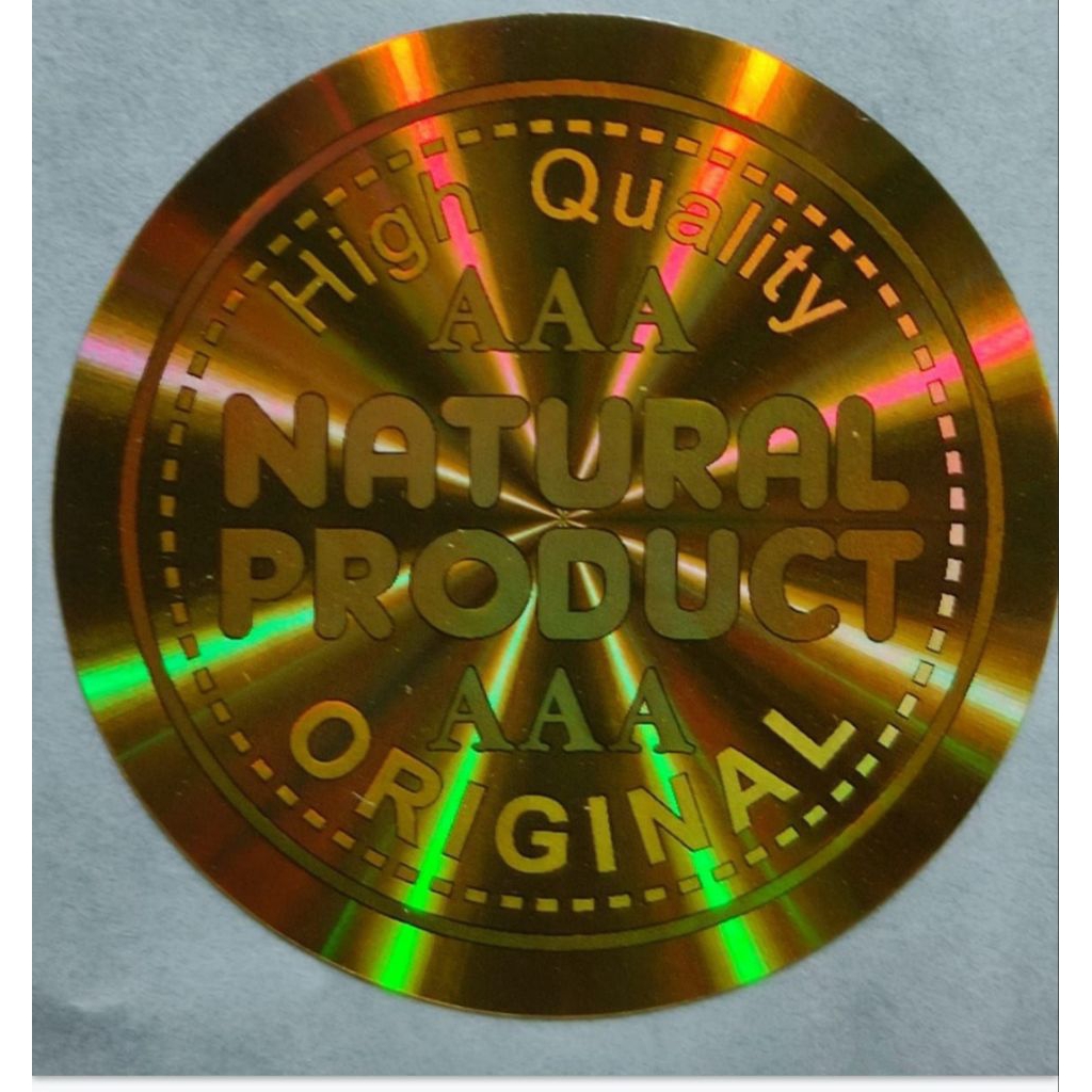 

stiker hologram natural produk AAA gold