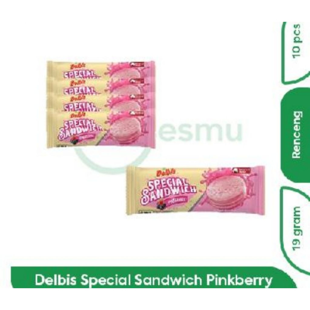 

DELBIS SPECIAL SANDWICH PINKBERY 19gr RENCENG 10 PCS