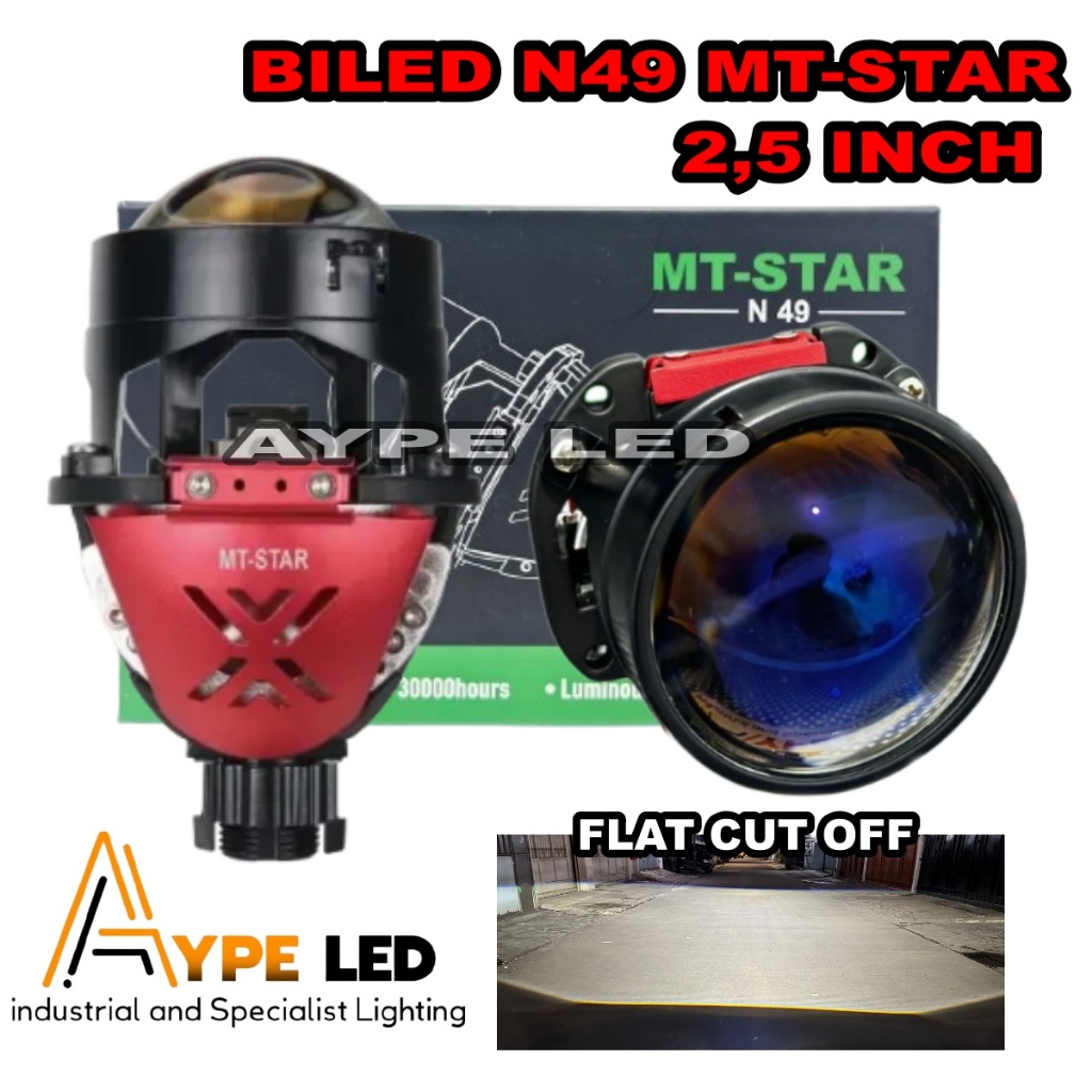 MT-STAR Biled Projector 2,5 inch Bluelens 60 Watt N49 High quality Flat Cut off Motor Mobil