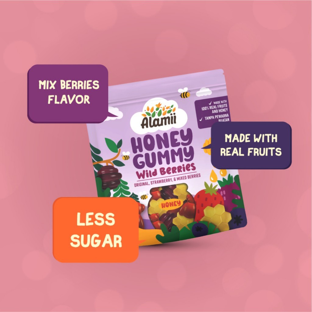 

[oddsolshop] pekanbaru/Alamii Honey Gummy Wild Berries Candy 40GR Permen Madu Paduan Rasa Buah