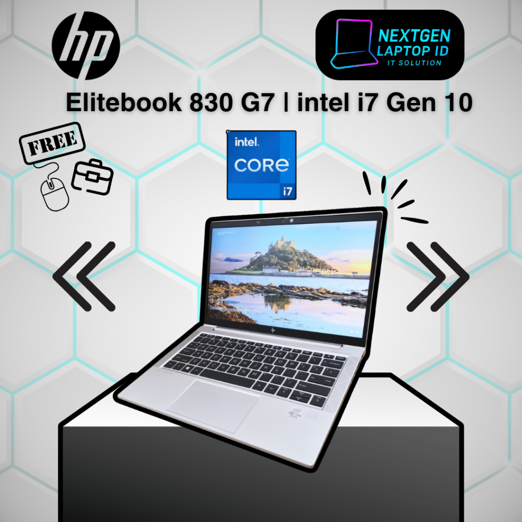 Laptop HP Elitebook 830 G7 Core i7 gen 10 Ram 16/256GB Murah & Berkualitas
