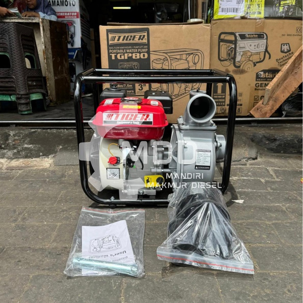 Tiger Mesin Pompa Air Sawah Alkon 3 Inch 3" Water Pump TGP80 TGP 80 ORIGINAL TERBAIK