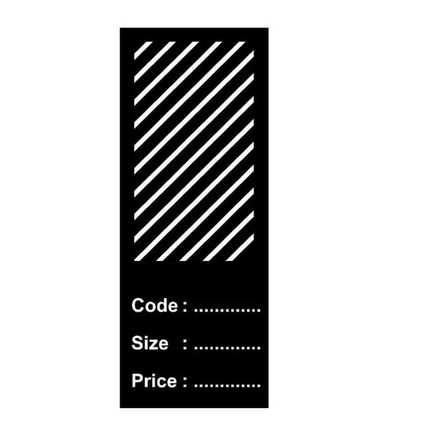 

HANG TAG GARIS HITAM PUTIH uk 8.5 x 3.3 cm isi 100 pcs