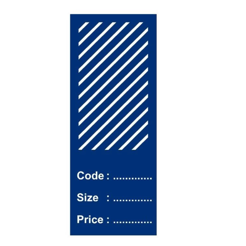 

HANG TAG GARIS BIRU PUTIH uk 8.5 x 3.3 cm isi 100 pcs