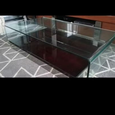 Meja Kaca INFORMA Tempered Glass Transparan Premium, High quality