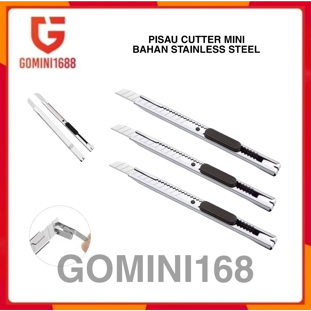 

(PCK) Pisau Cutter Kecil Bahan Stainless Steel Tajam Mini Multifungsi