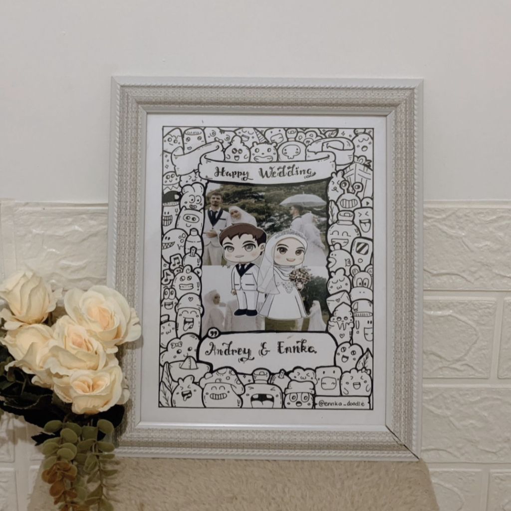 Kado Doodle Art Untuk Hadiah (Wedding, Birthday, Graduation, Anniversary)