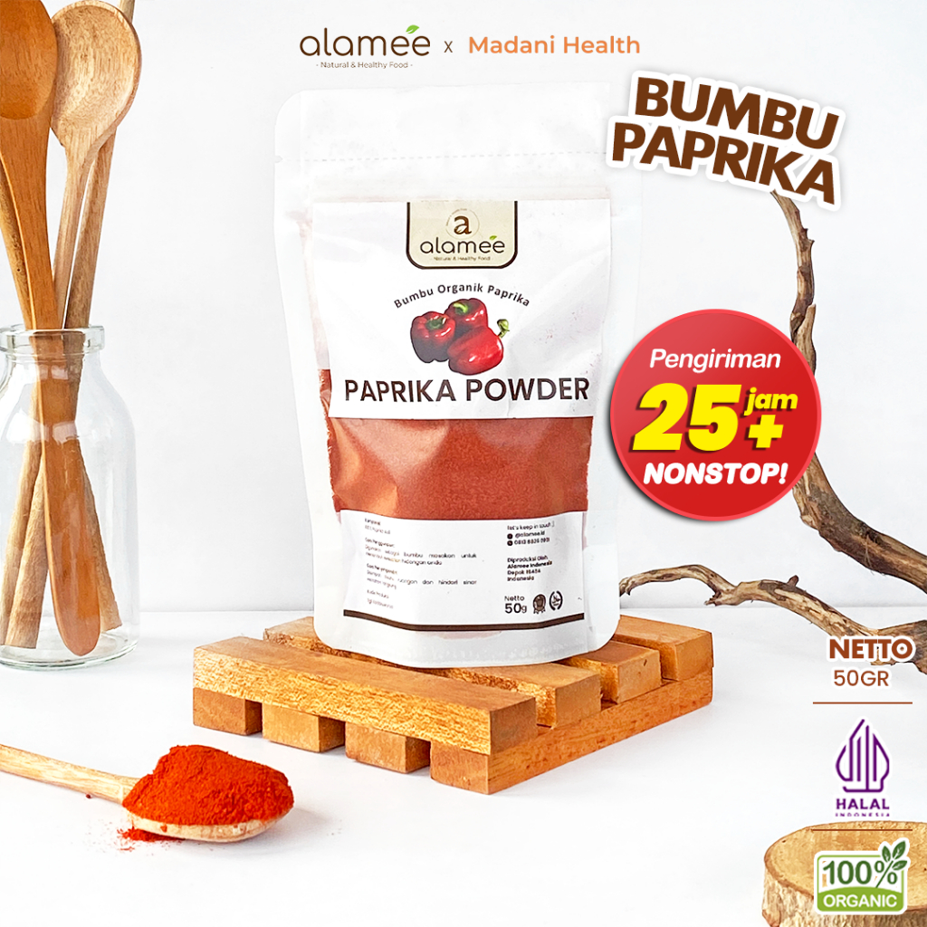 

ALAMEE Paprika Bubuk Seasoning Powder Ground Bumbu Dapur Instan Organik Murni Tanpa Campuran 50g
