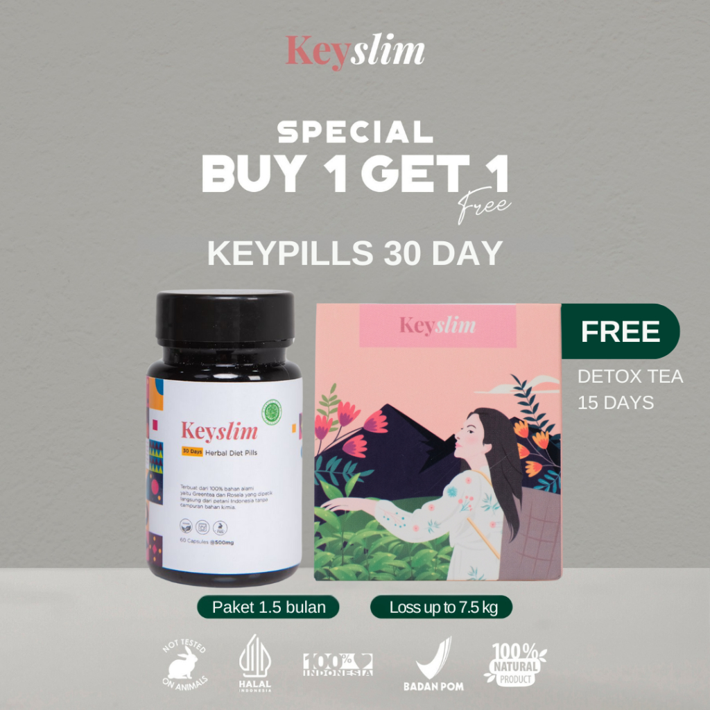BUY 1 GET 1 FREE - Keyslim PILS 30 Days FREE Detox tea 15 days