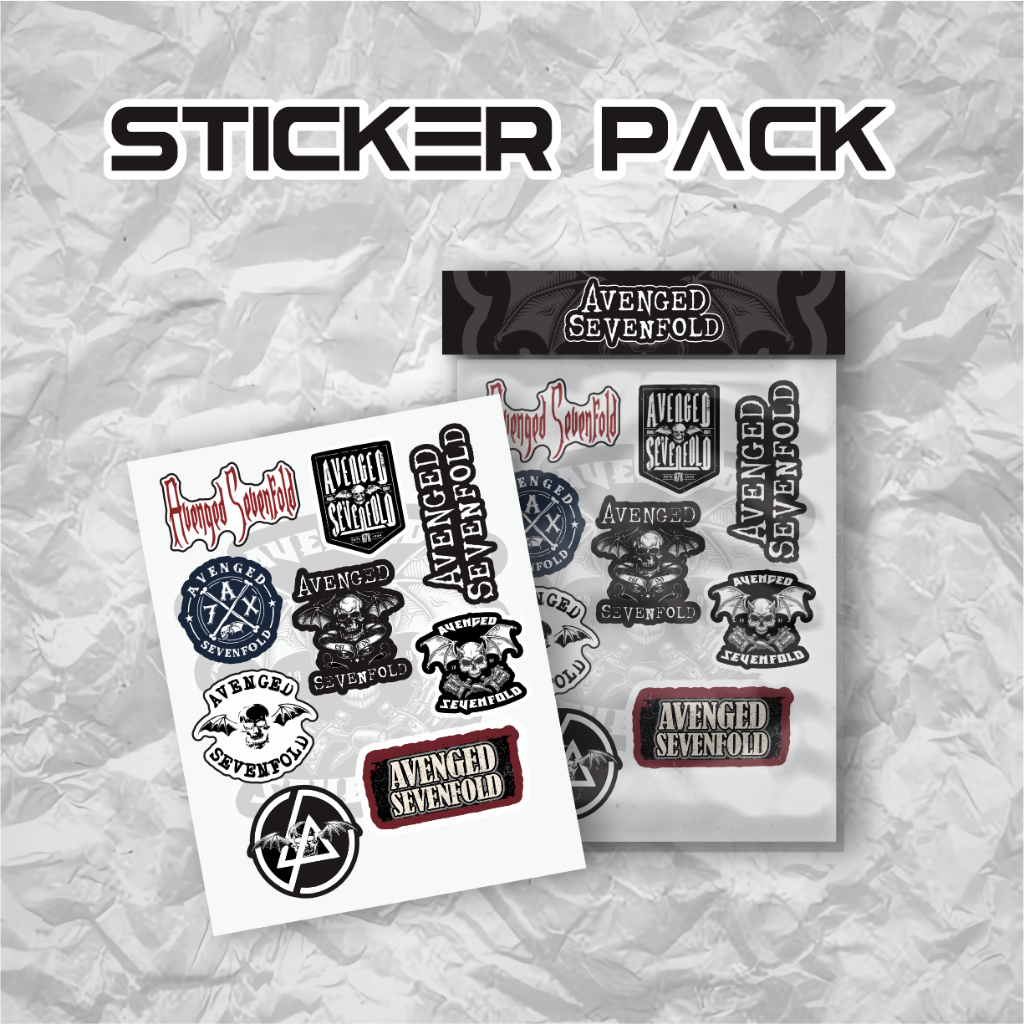 

STIKER Pack Aesthethic BAND Avenged Sevenfold Vinyl Waterproof Sticker Helm Buku Jurnal Koper Motor Casing HP Laptop