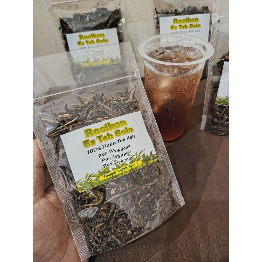 

Racikan Es Teh Solo 100% Daun Teh Asli 1 Bungkus Cukup Untuk 30-40 Cup 22 OZ