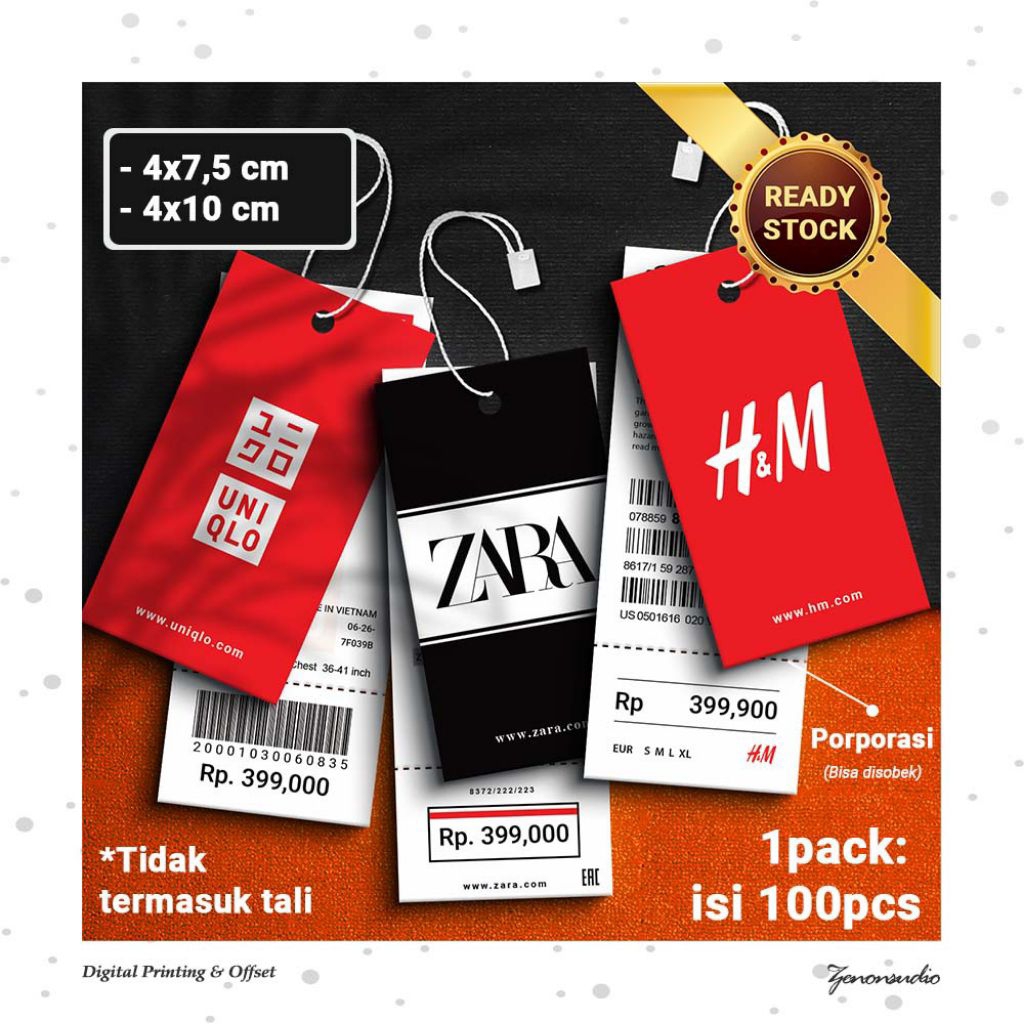 Merk celana jeans / label  costum / minimal 1000pcs