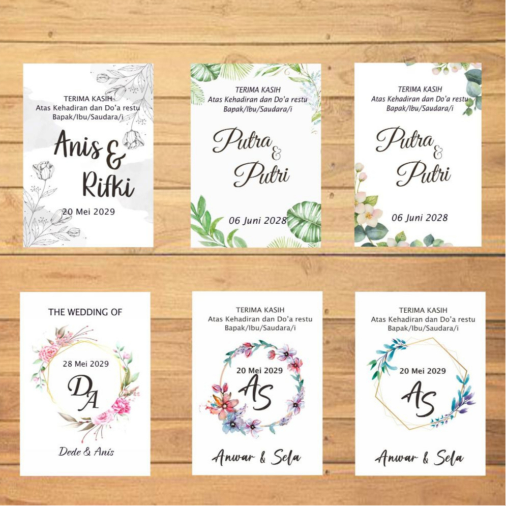 

Kartu Ucapan Souvenir Pernikahan/Wedding Card/Hangtag Souvenir Pernikahan