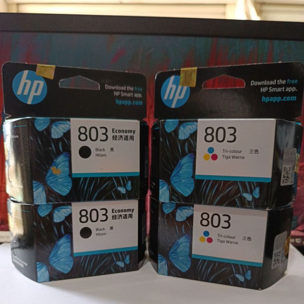 paket tinta hp 803 bk + 803 c. FOR Printer : HP DESKJET 1111, 1112,