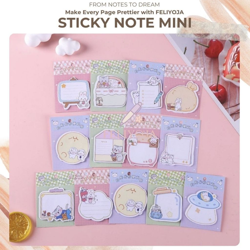 

FELIYOJA | Sticky Note Stiker 20 Lembar Lucu DIY Scrapbook Decorating Stationery