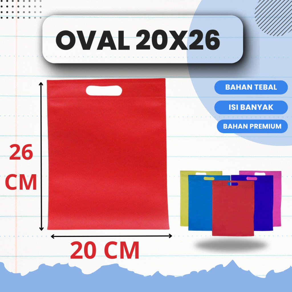 

TAS GOODIEBAG OVAL POLOS 20x26 / TAS SPUNBOND OVAL / TAS PLONG / TAS SYUKURAN, WEDDING, SOUVENIR