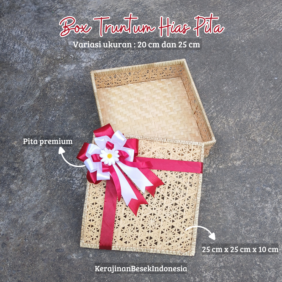 

GROSIR READY STOCK BOX HANTARAN HIDDEN/HAMPERS BONUS PITA kotak roti hexagonal besek bambu tutup