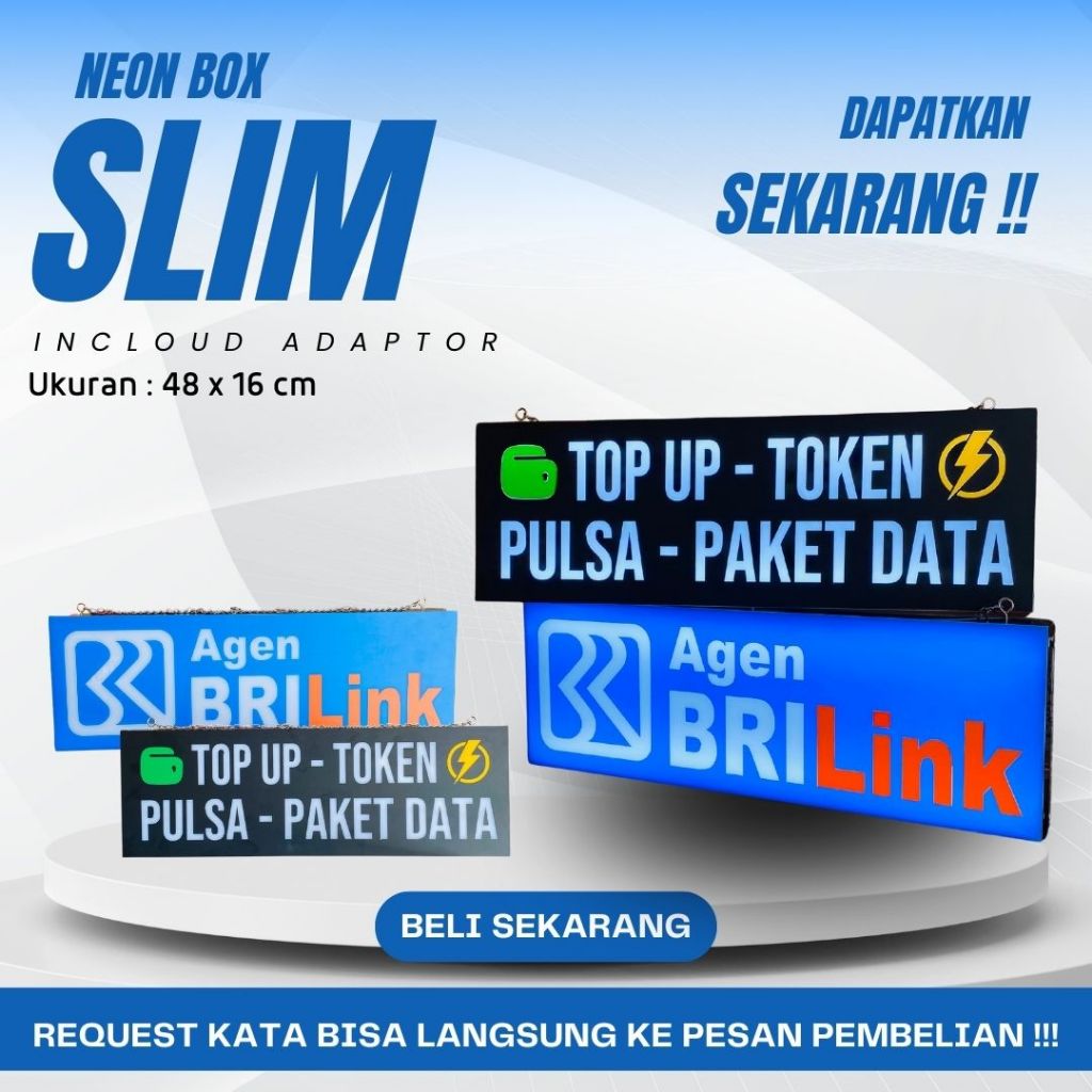 NEON BOX SLIM / NEON BOX BRILINK / BAHAN AKRILIK/ KEBUTUHAN BOOTH