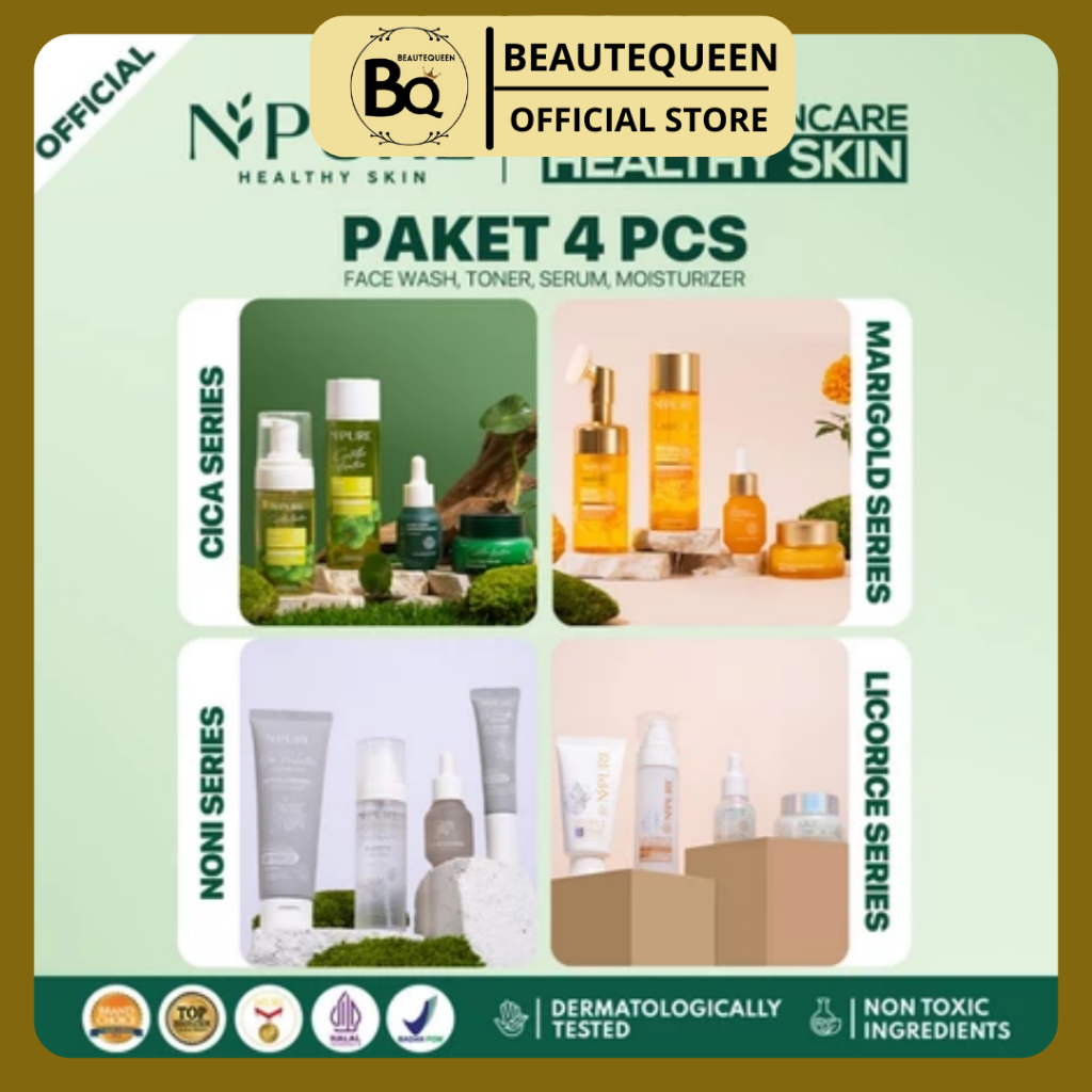 【PAKET 4PCS ALL SERIES】 NPURE Paket Face Wash + Toner + Serum + Moisturizer / Acne / Acne Skincare /