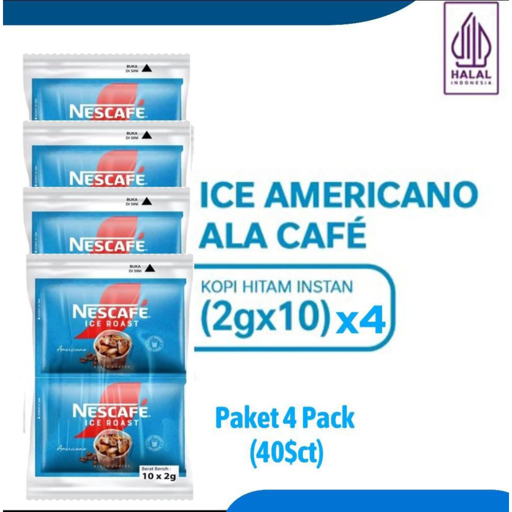 

NESCAFE ice roast Americano sachet paket 4 pack(40$ct)