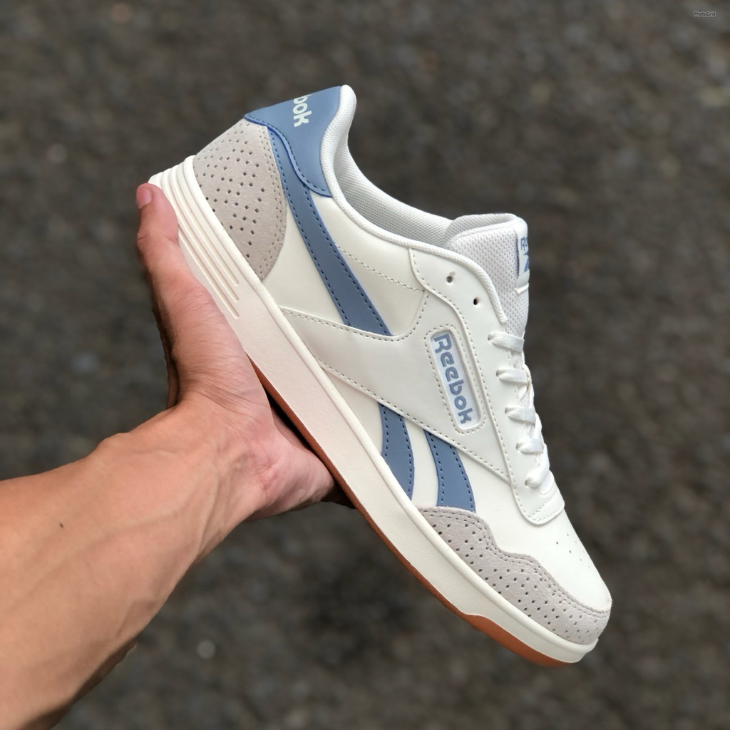 SNEAKERS REEBOK CLASSIC CLUB COURT ADVANCE LEATHER SUEDE CHALK WHITE BLUE ORIGINAL