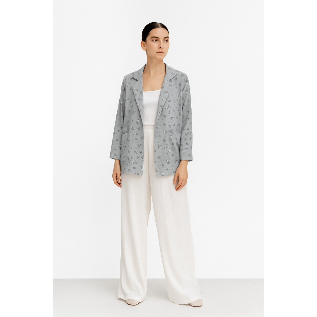 IMMI - Nyla basic blazer / outer wanita (401 bunga cey)