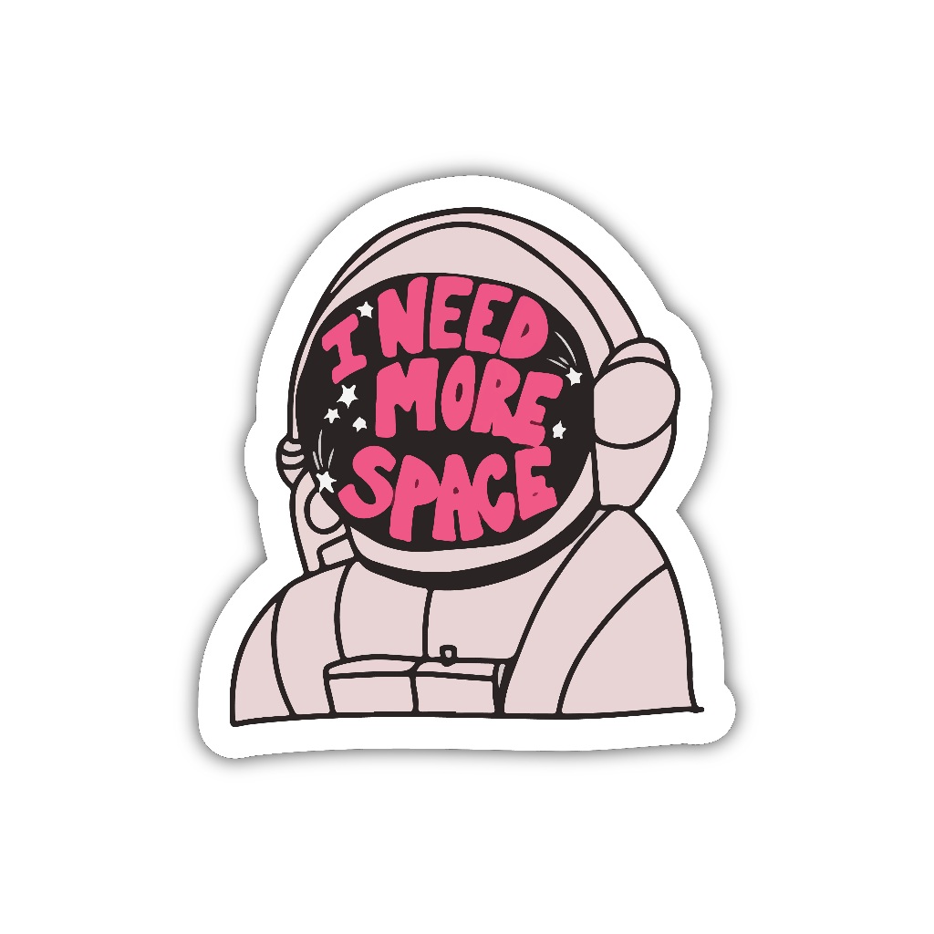 

ZV061 sticker i need more space karakter kartun anime aesthetic, stiker vinyl satuan