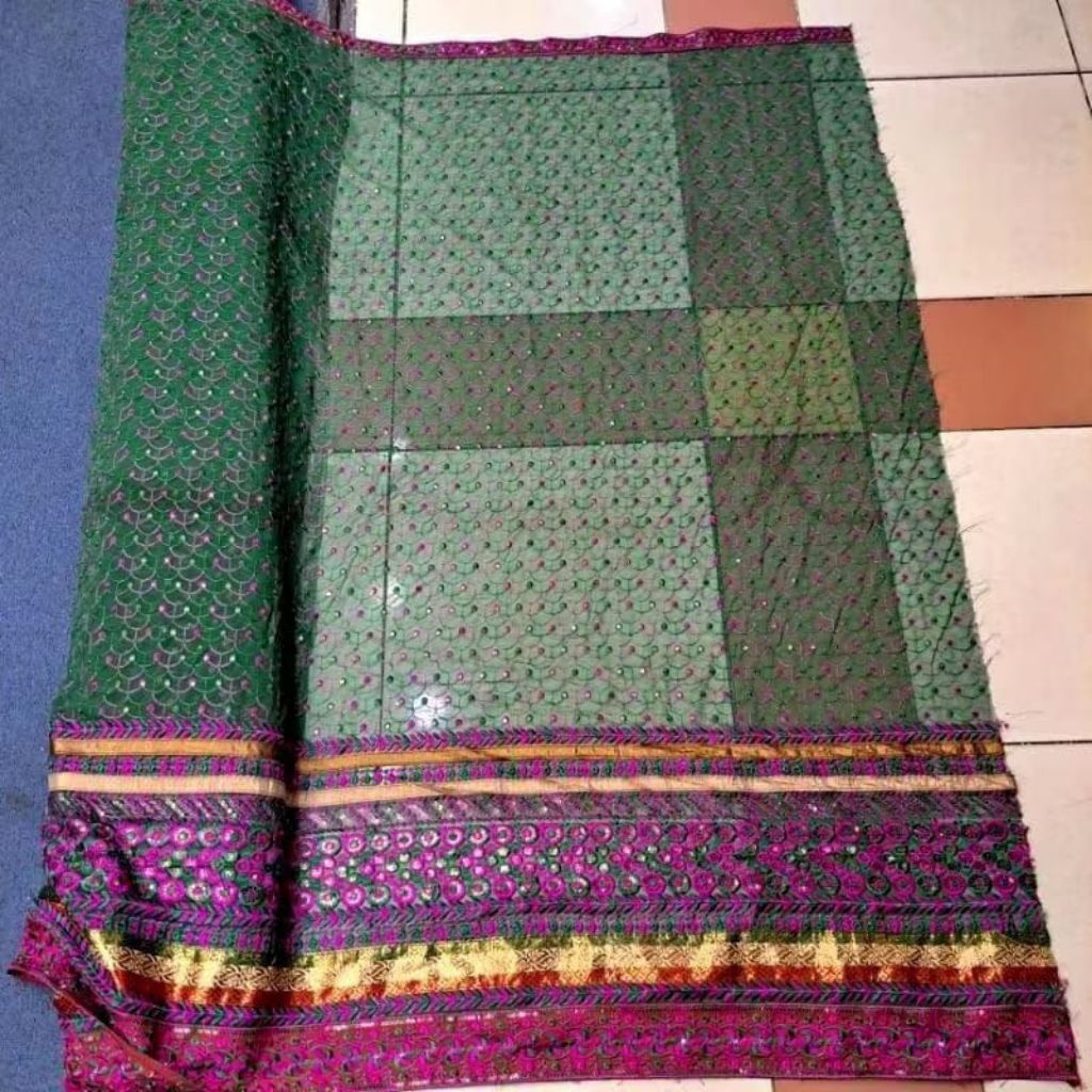 Bisa COD- bahan kain sari india bordir pinggiran mewah tebaru premium bahan lembut tebal dan halus