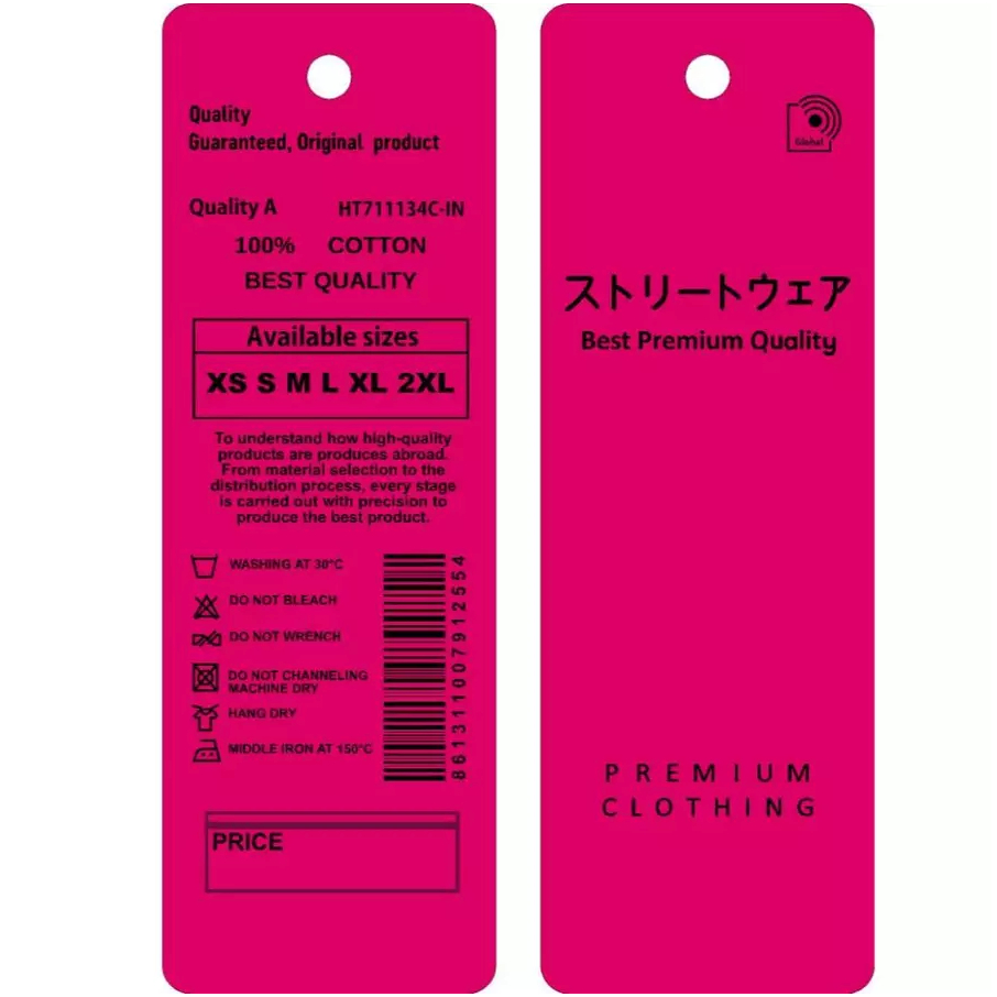 

HANG TAG PREMIUM B uk 3 x 9 cm tebal 500 gram label baju tag