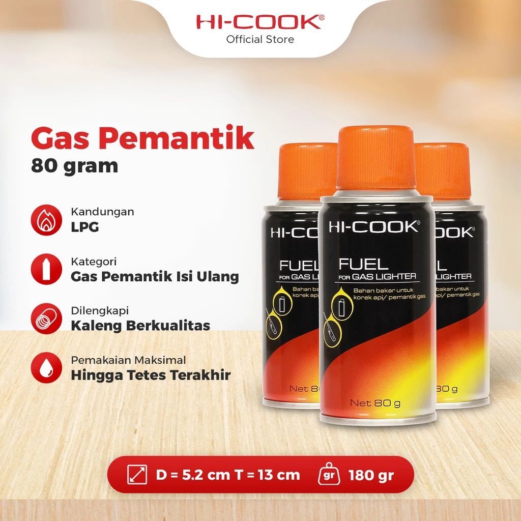 HI-COOK Gas Pemantik / Isi Ulang Pemantik Api Refill Mancis Korek