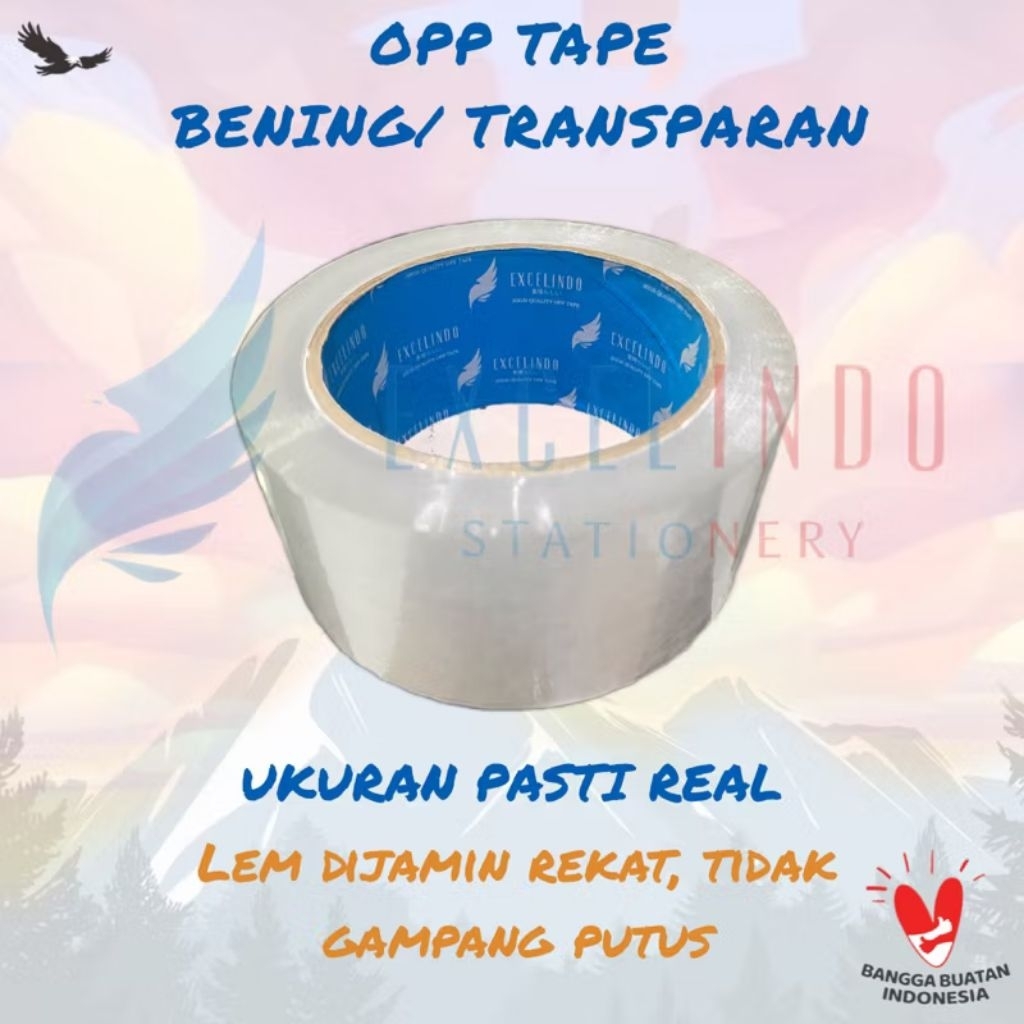 

Lakban Bening 45mmx100 YARD merk EXCELINDO PREMIUM QUALITY