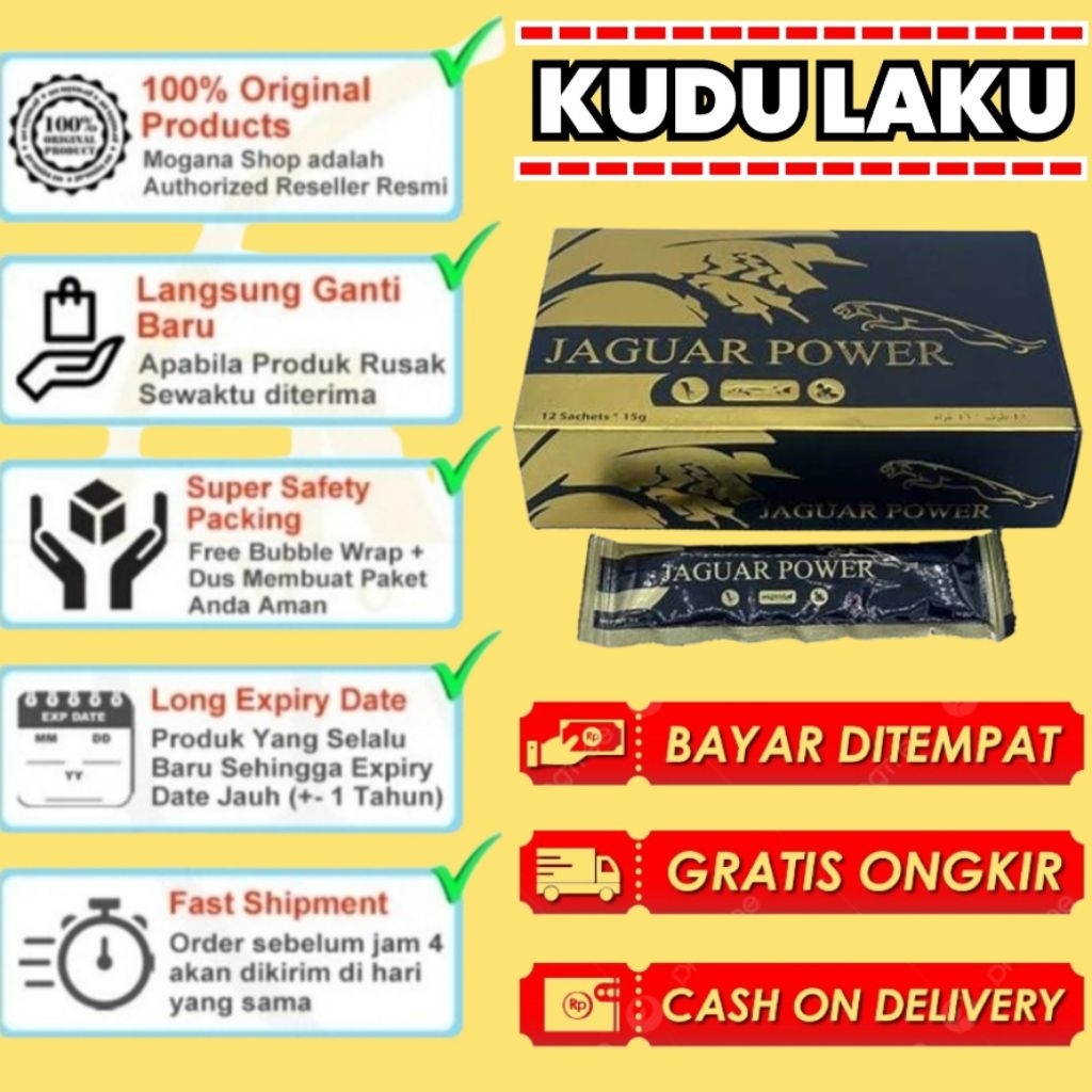 

JAGUAR POWER VIP VITAL HONEY ORIGINAL - MADU STAMINA PRIA 1 BOX ISI 12 SACHET