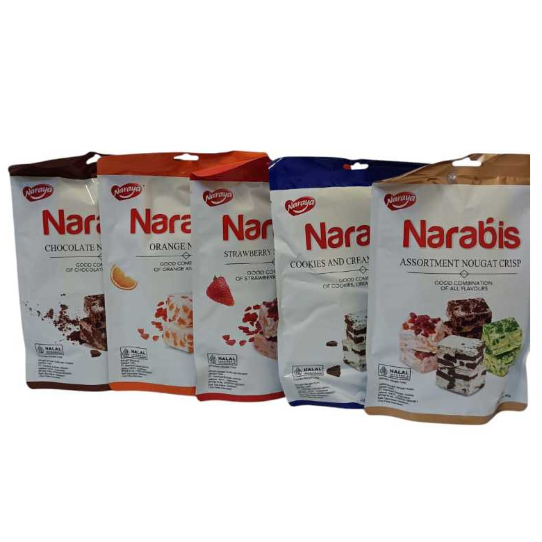 

NARAYA NARABIS Nougat 90g Strawberry Matcha Chocolate Cookies Cream Assortment Orange