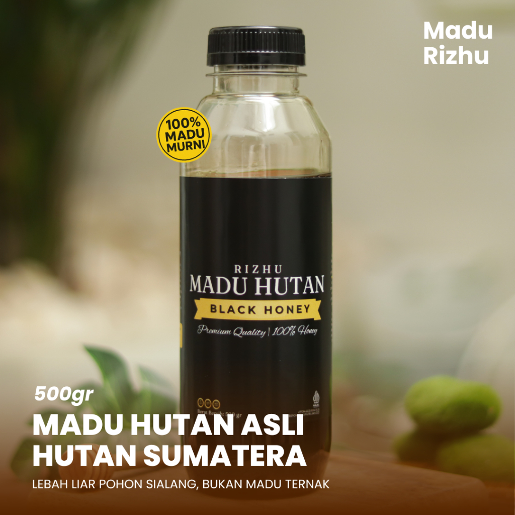 

RIZHU Madu Hitam Pahit Hutan Liar Pohon Sialang Sumatera Asli dan Murni 100% - 500 gram