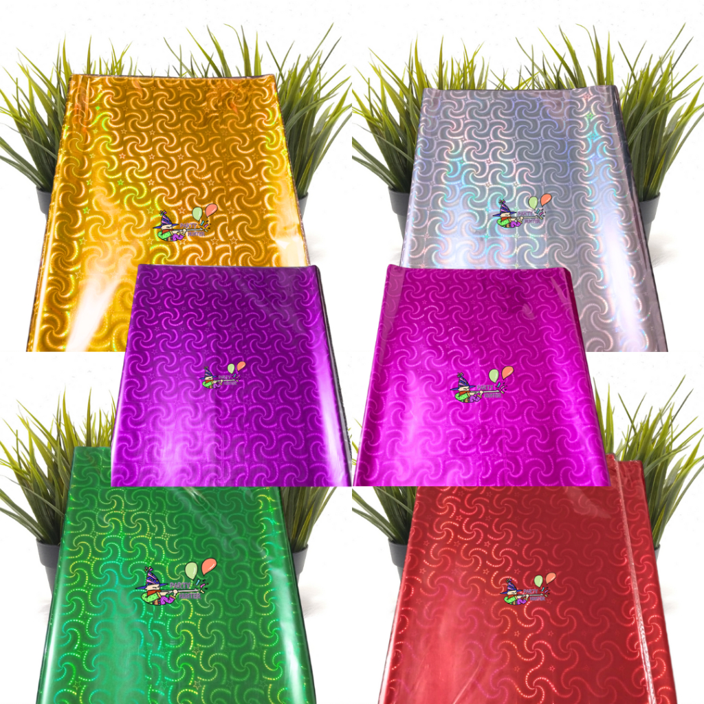 

Kertas Kado Hologram Mengkilap 3D Plastik Kilap Motif Spiral (5pcs)