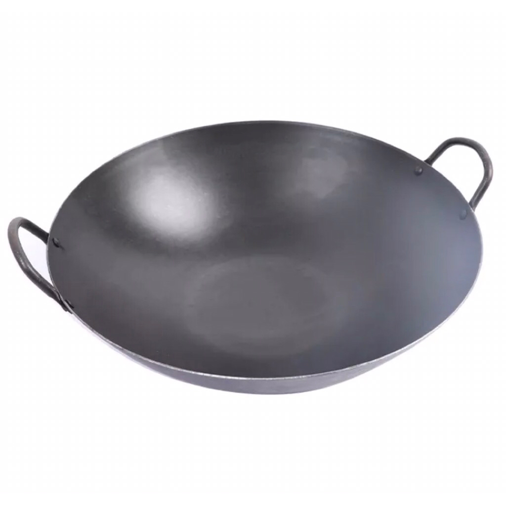 wajan baja  30 cm wajan anti lengket baja hitam super tebal