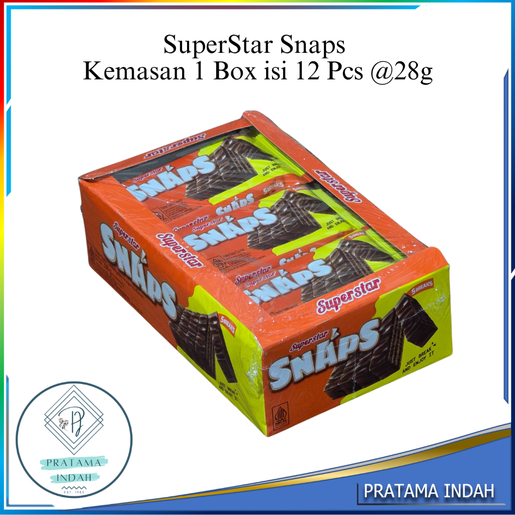 

Wafer Superstar Snaps 336g isi 12 Pcs - Harga 1 Pack isi 12 Pcs