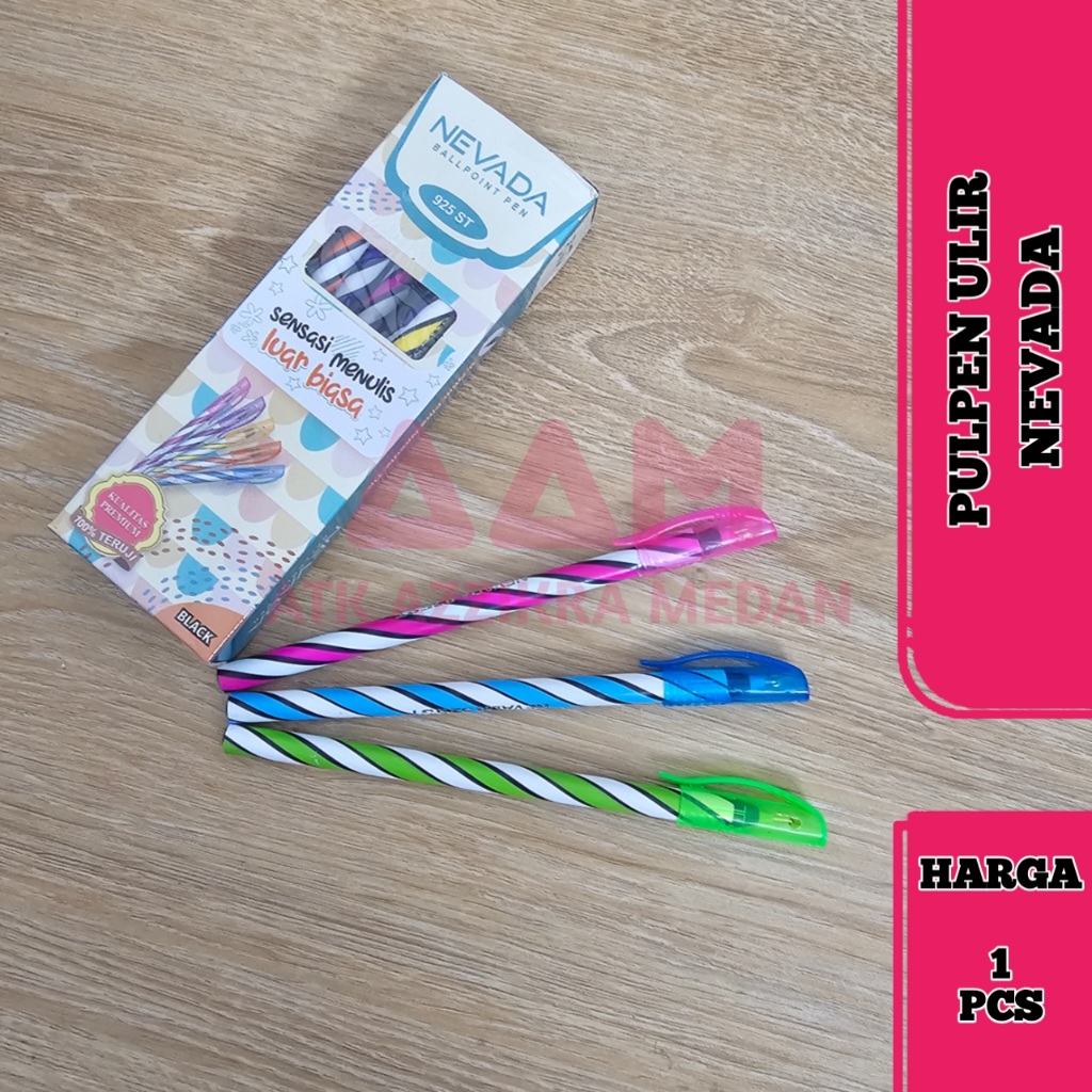 

Pulpen Ulir Nevada 1 Pack Isi 12 Pcs | Ballpoint Lilin Tinta Hitam | Pen Lilin | Pen Ulir